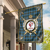 Cockburn Modern Tartan Crest Garden Flag - Celtic Thistle Style